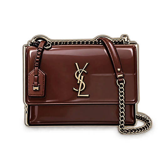 Brown YSL Handbag Metal Sticker