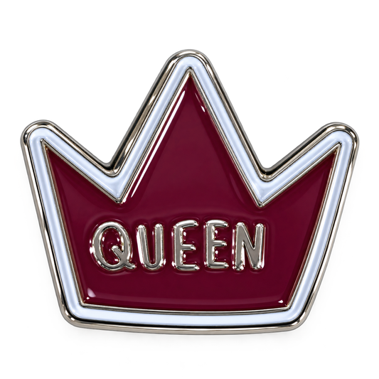 Burgundy Queen Crown Metal Sticker