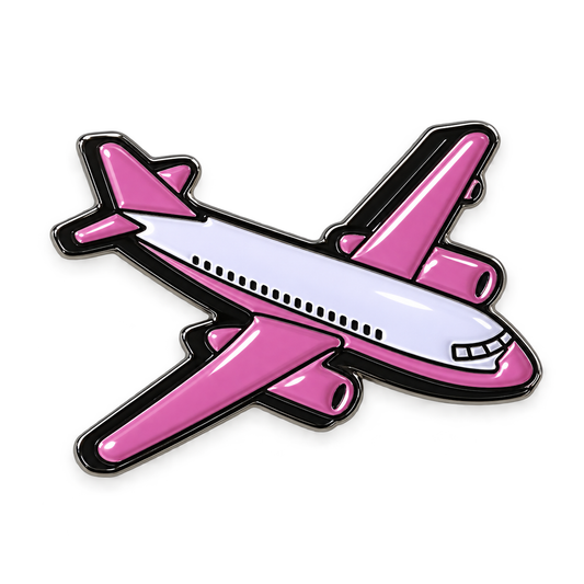 Pink Passenger Airplane Metal Sticker