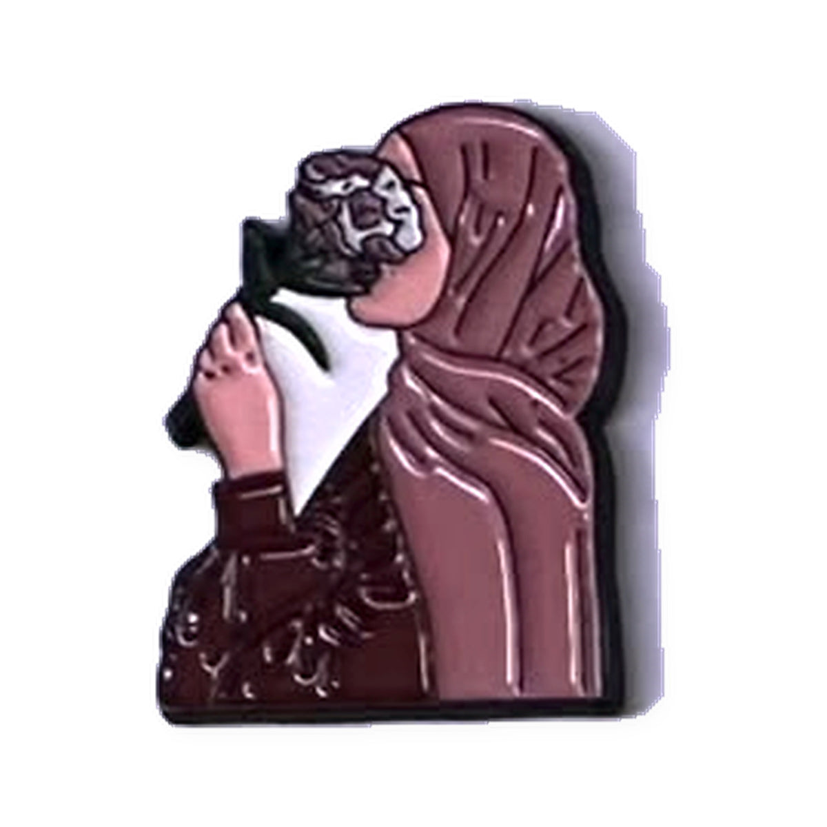 Rose Portrait Metal Sticker