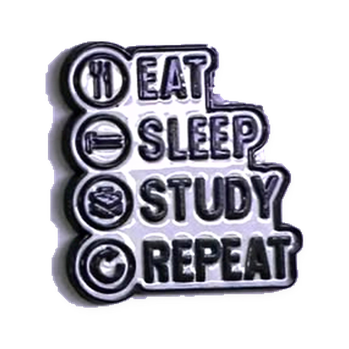 Eat Sleep Study Repeat Metal Sticker