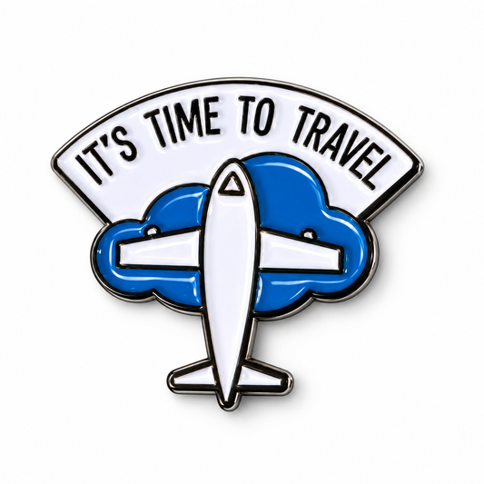 It's Time to Travel Metal Sticker MS-196 on white background