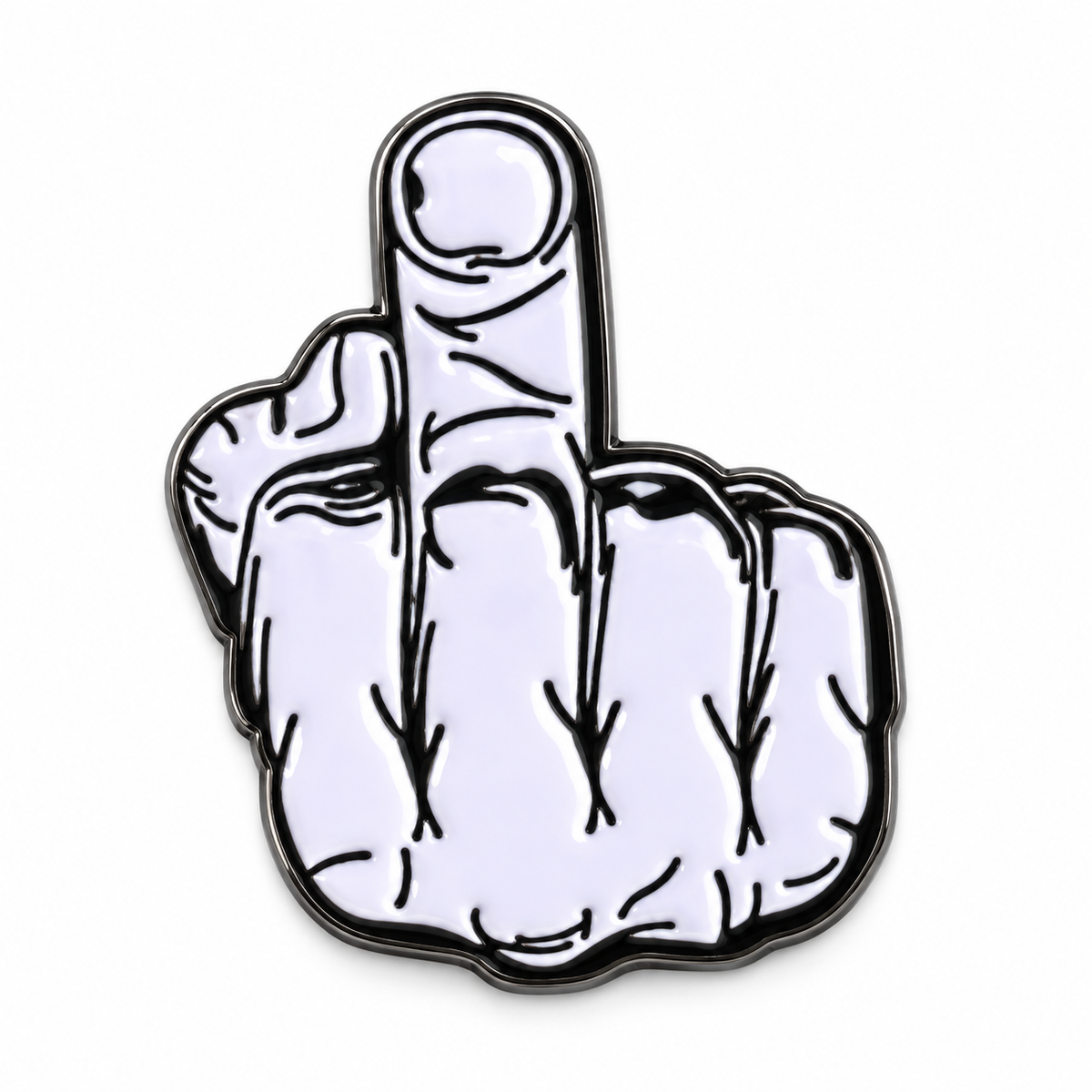 Middle Finger Hand Metal Sticker MS-198 on white background
