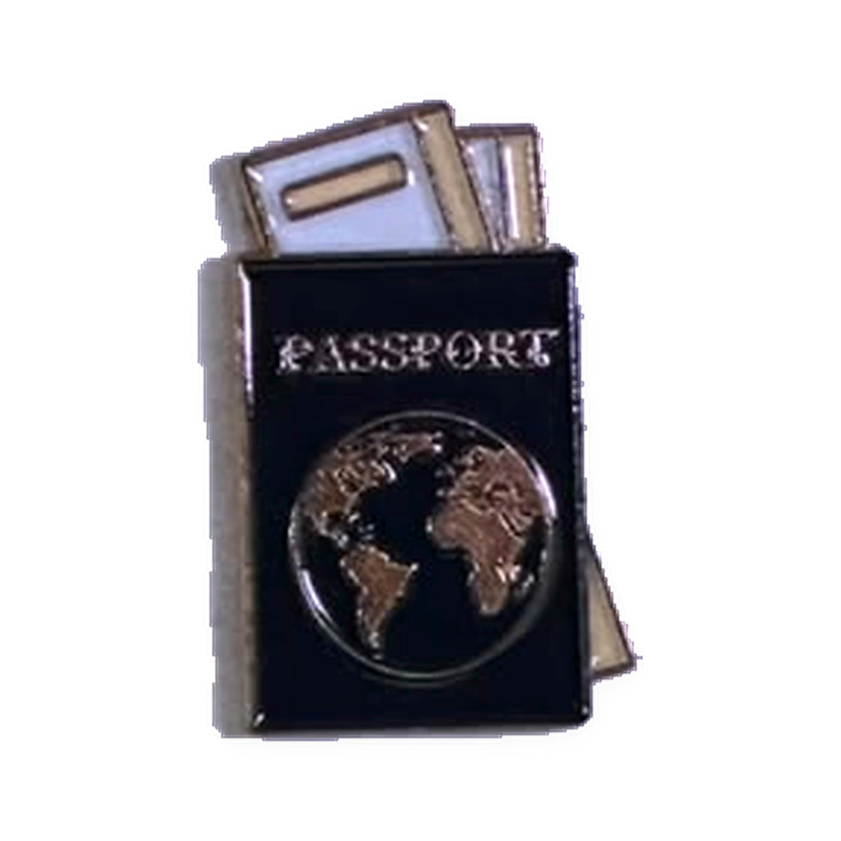 Black Passport Metal Sticker