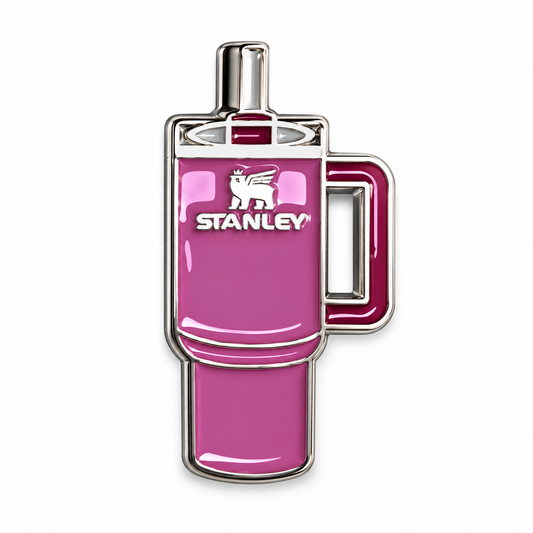 Pink Stanley Tumbler Metal Sticker MS-202 on white background
