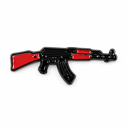 Red Black Rifle Metal Sticker MS-210 on white background