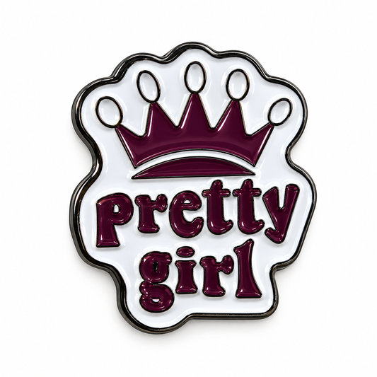 Pretty Girl Crown Metal Sticker MS-217 on white background