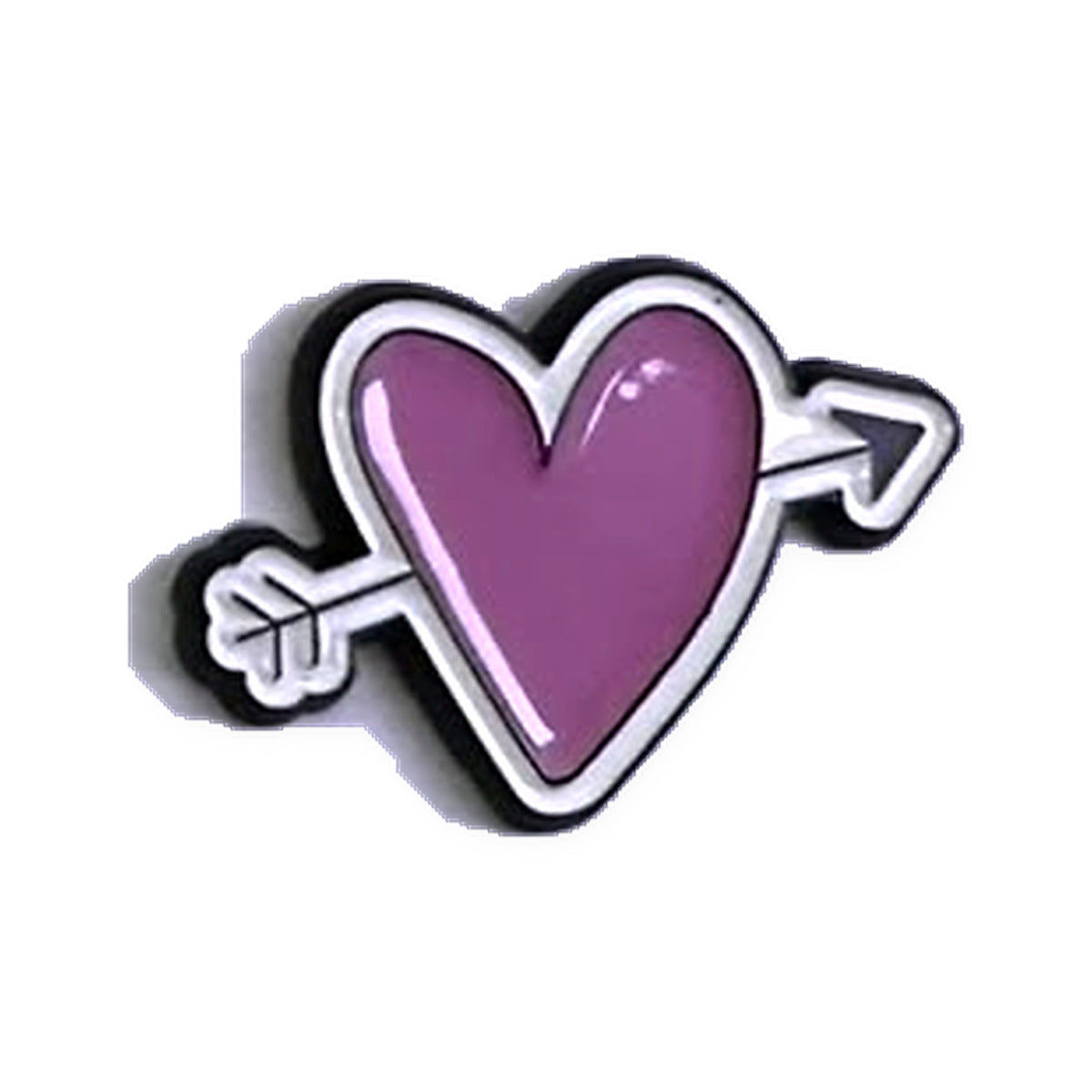 Pink Arrow Heart Metal Sticker