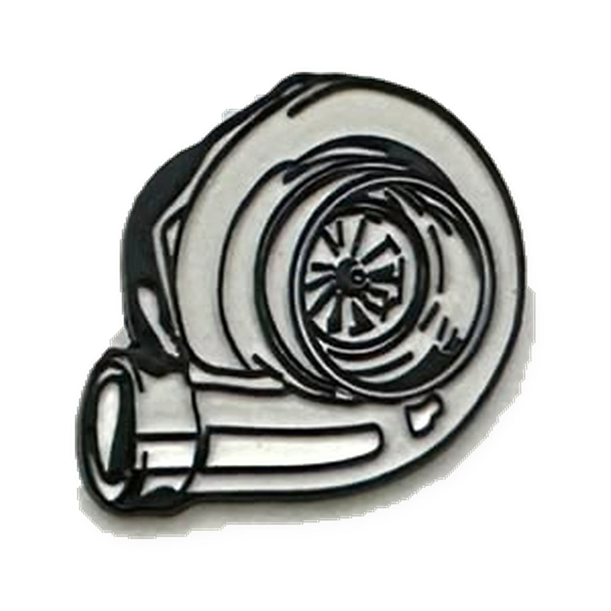 White Turbocharger Metal Sticker