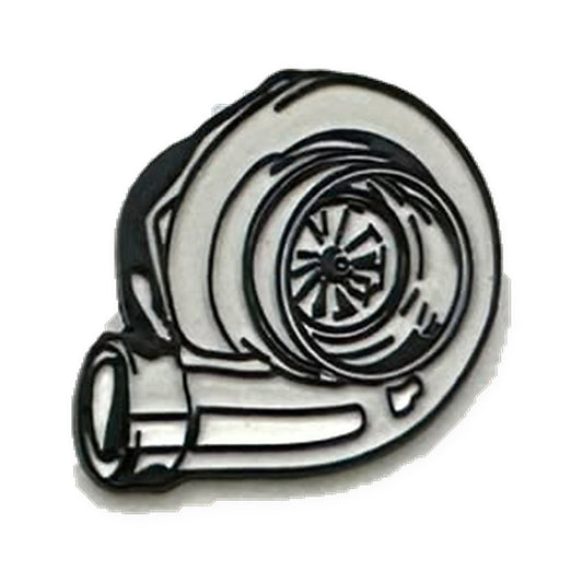 White Turbocharger Metal Sticker
