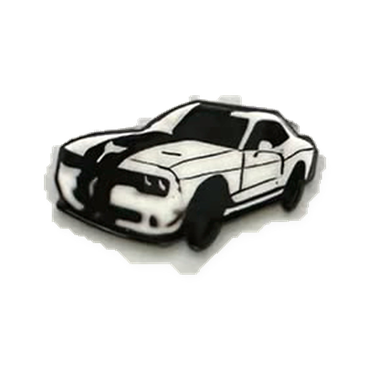White Sports Car Metal Sticker