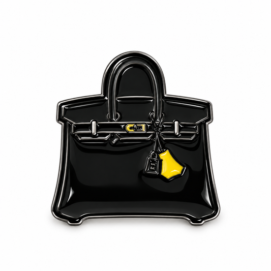 Black Designer Handbag Metal Sticker on white background