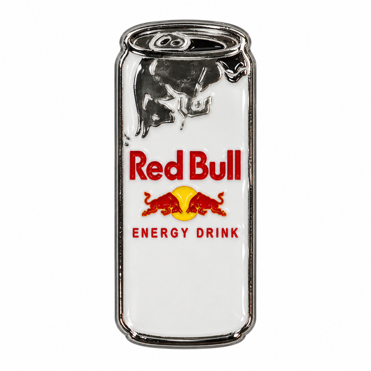 Red Bull Energy Can Metal Sticker on a white background