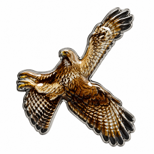 Flying Eagle Metal Sticker on a white background