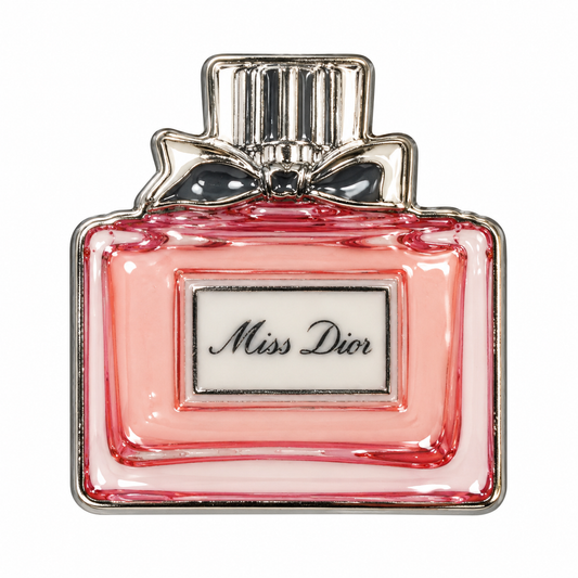 Miss Dior Pink Perfume Metal Sticker on a white background