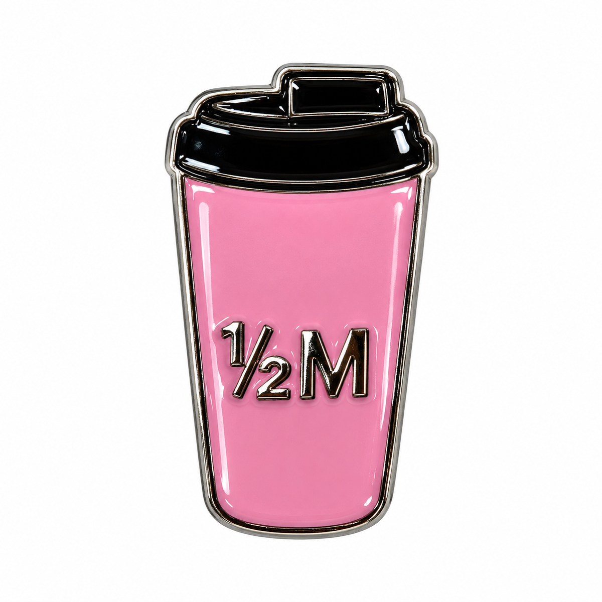 Pink Travel Tumbler Metal Sticker on a white background