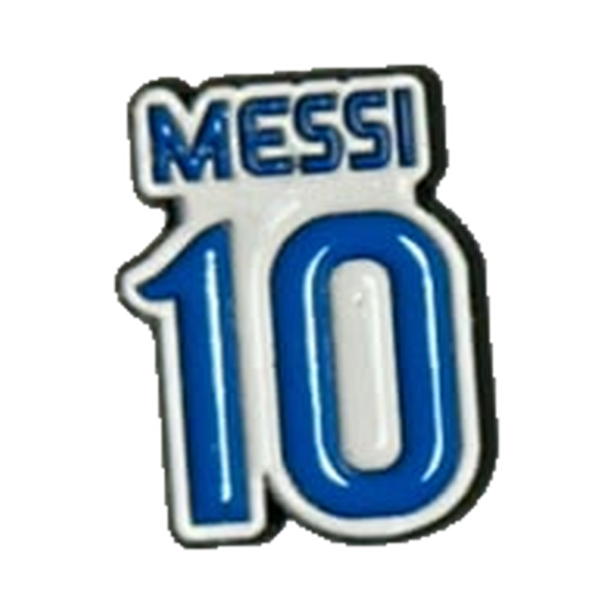 Messi Number 10 Metal Sticker on a white background