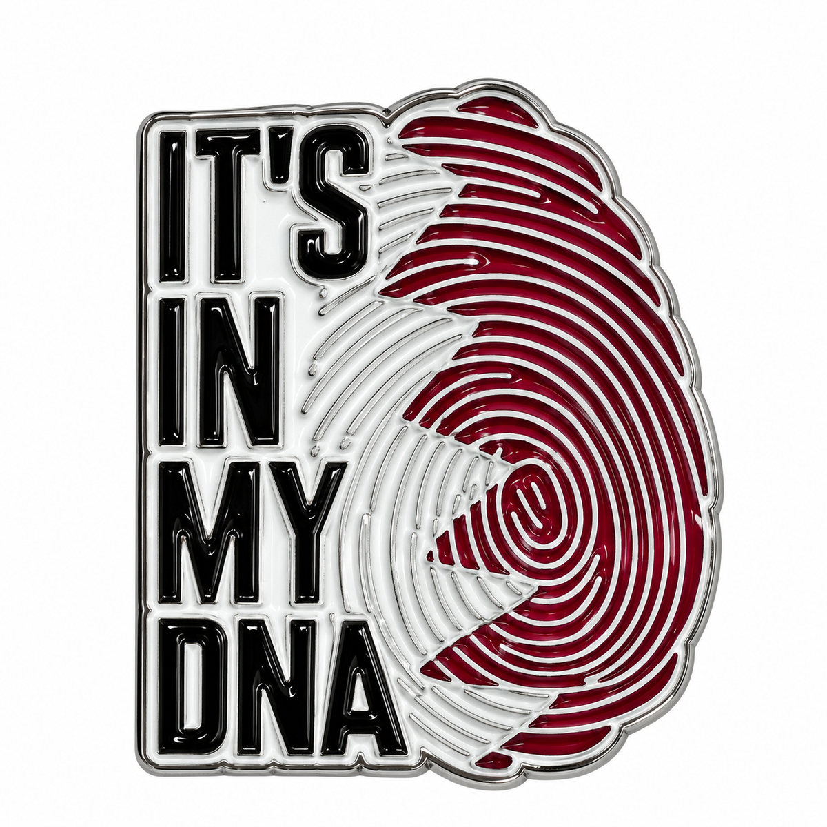 It's In My DNA Fingerprint Metal Sticker on a white background