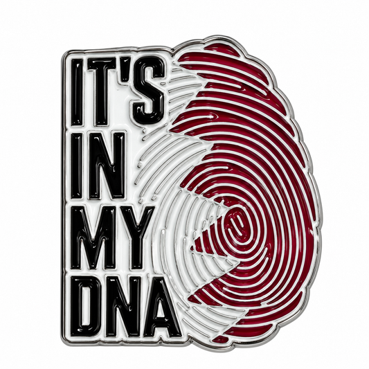It's In My DNA Fingerprint Metal Sticker on a white background