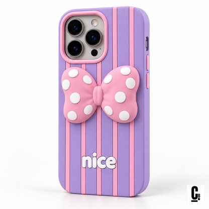 Lavender and pink Bow Nice Soft iPhone case