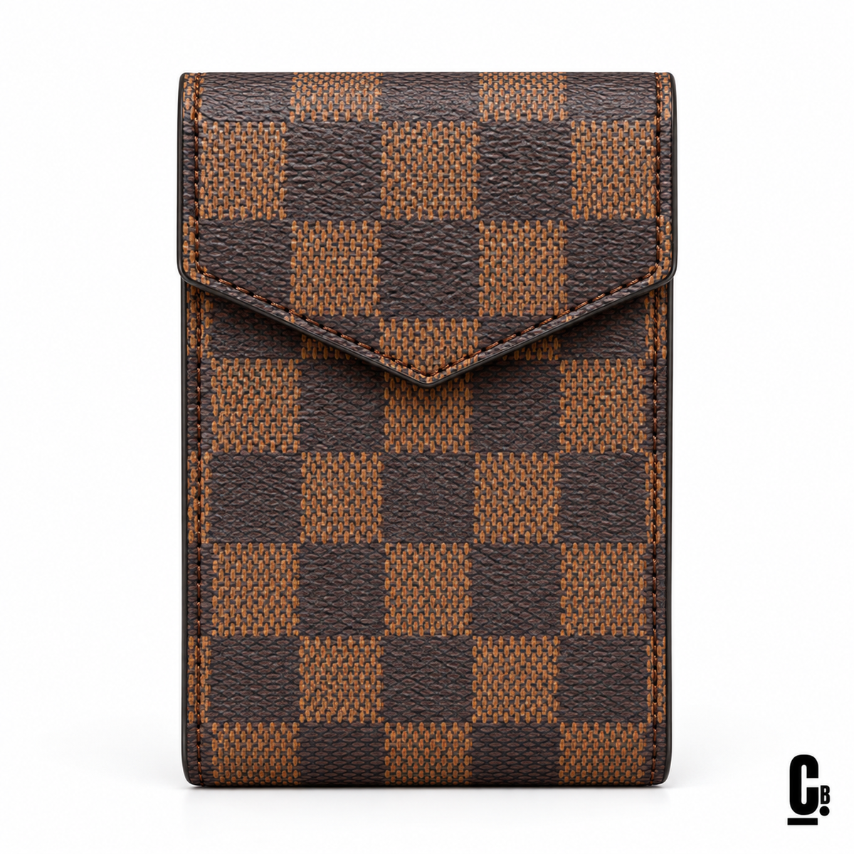Checkmate Wallet – Brown – front studio view