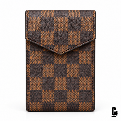 Checkmate Wallet – Brown – front studio view