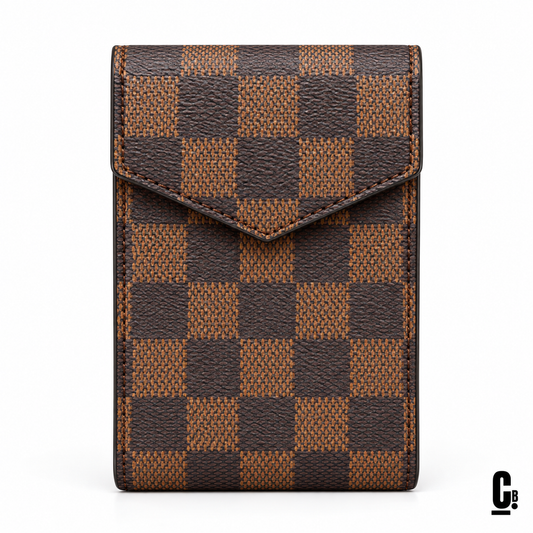 Checkmate Wallet – Brown – front studio view