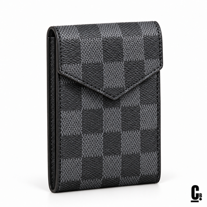 Checkmate Wallet – Graphite – angled studio view
