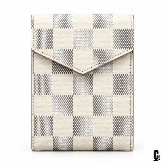 Checkmate Wallet – Ivory – front studio view