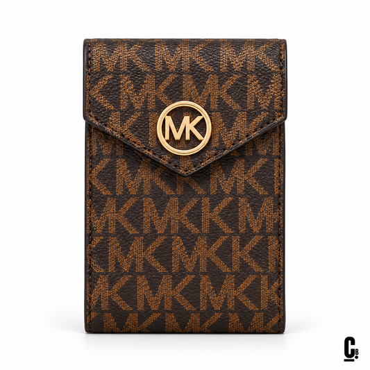 Circle Monogram Wallet – Brown – front studio view