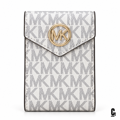 Circle Monogram Wallet – White – front studio view