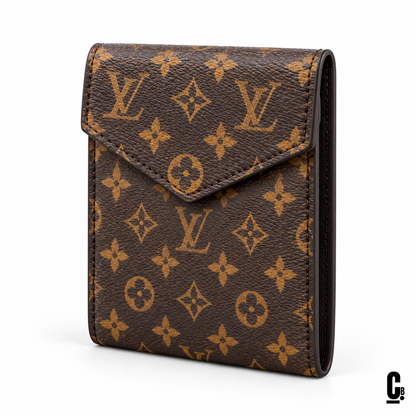 Classic Monogram Wallet – Brown – angled studio view