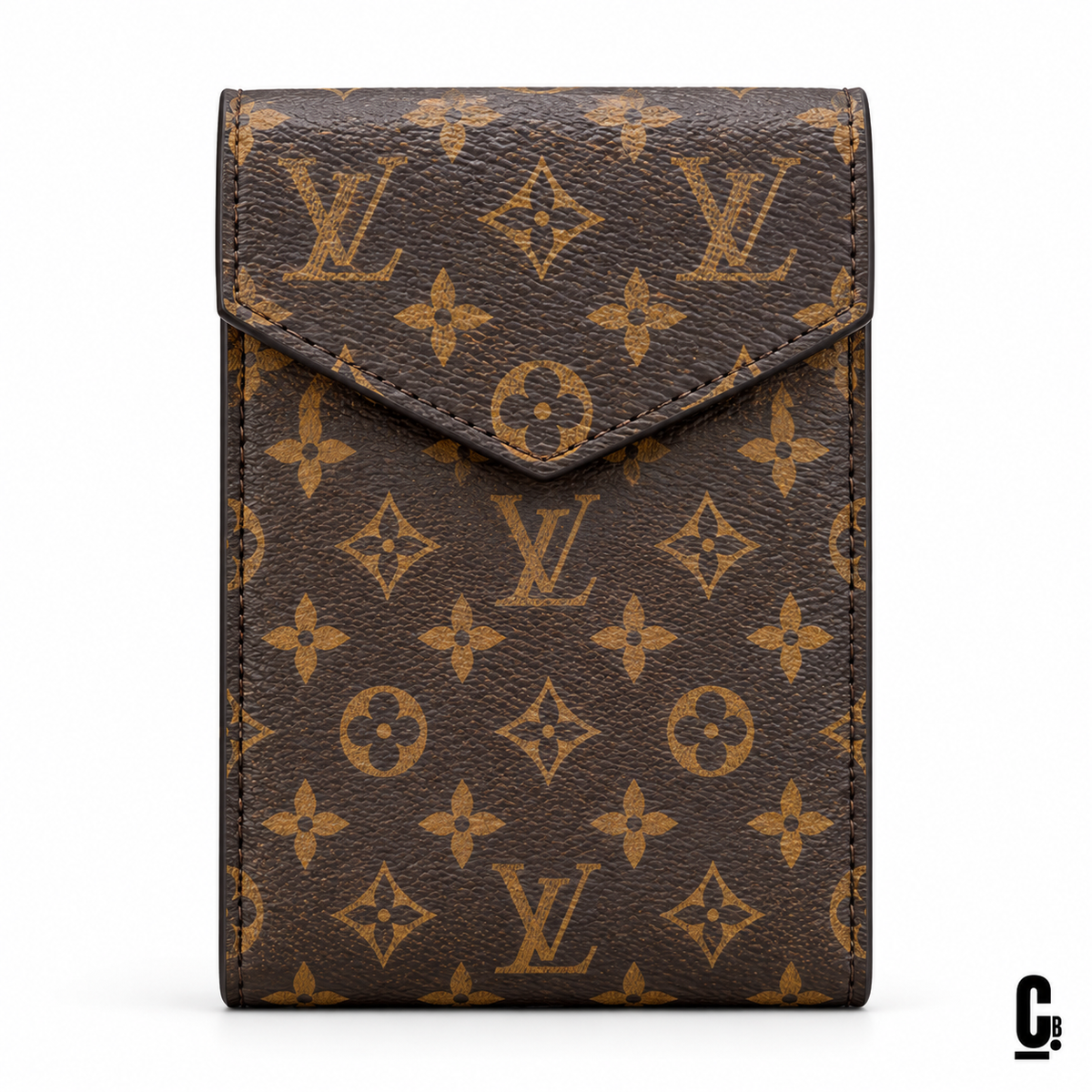 Classic Monogram Wallet – Brown – front studio view