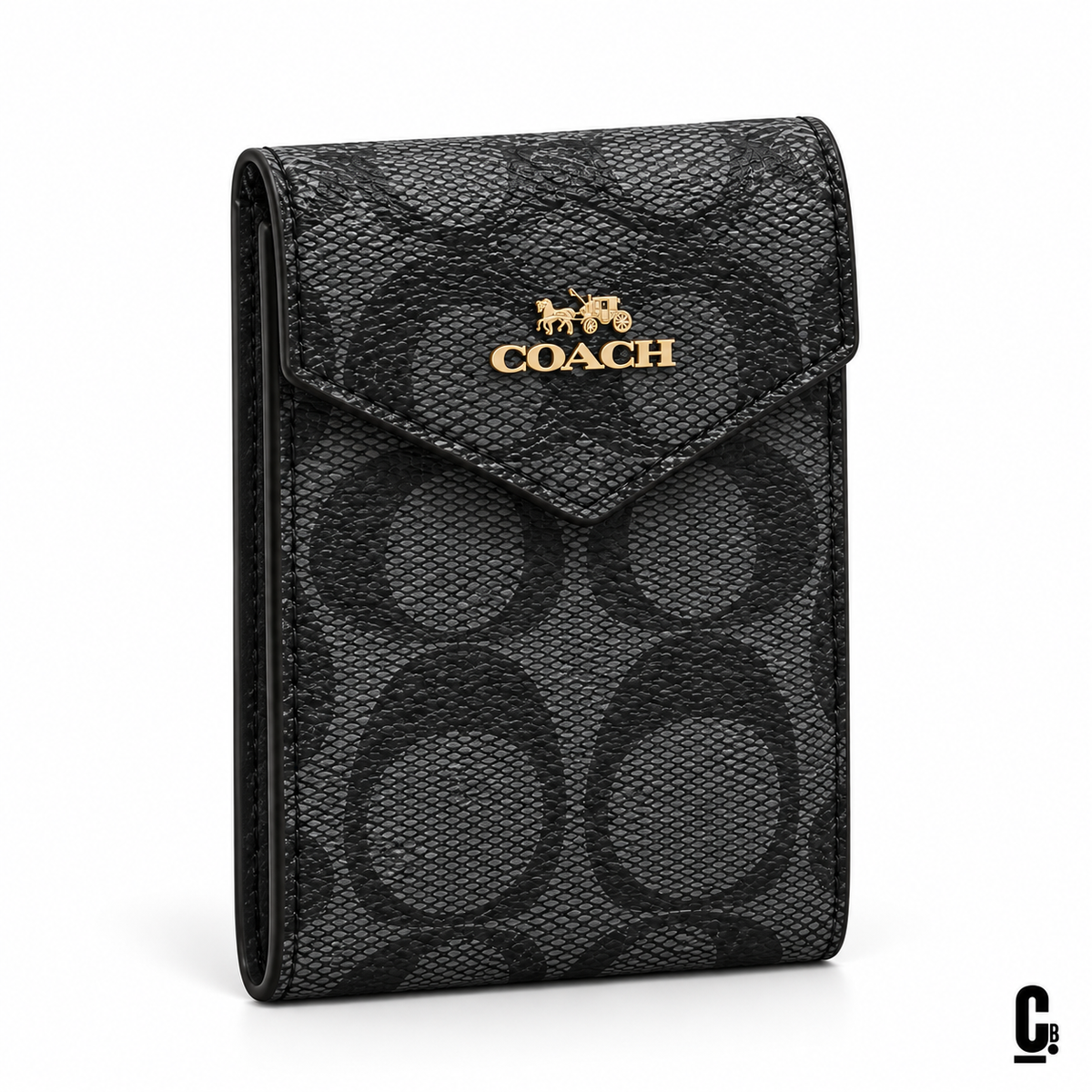 Loop Signature Wallet – Black – angled studio view