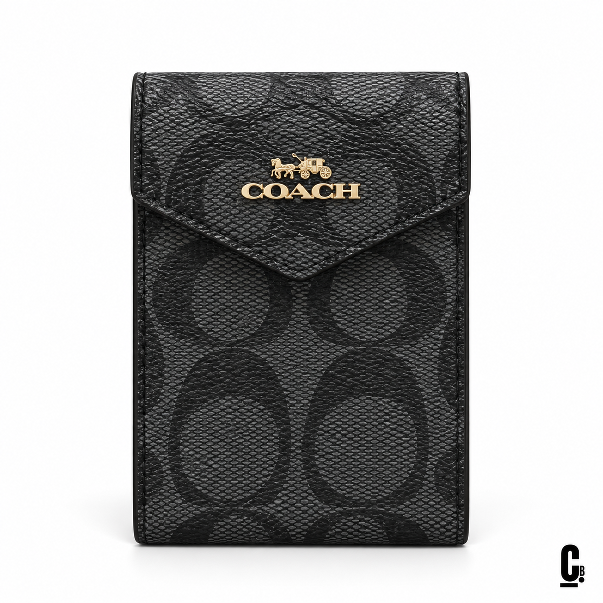 Loop Signature Wallet – Black – front studio view