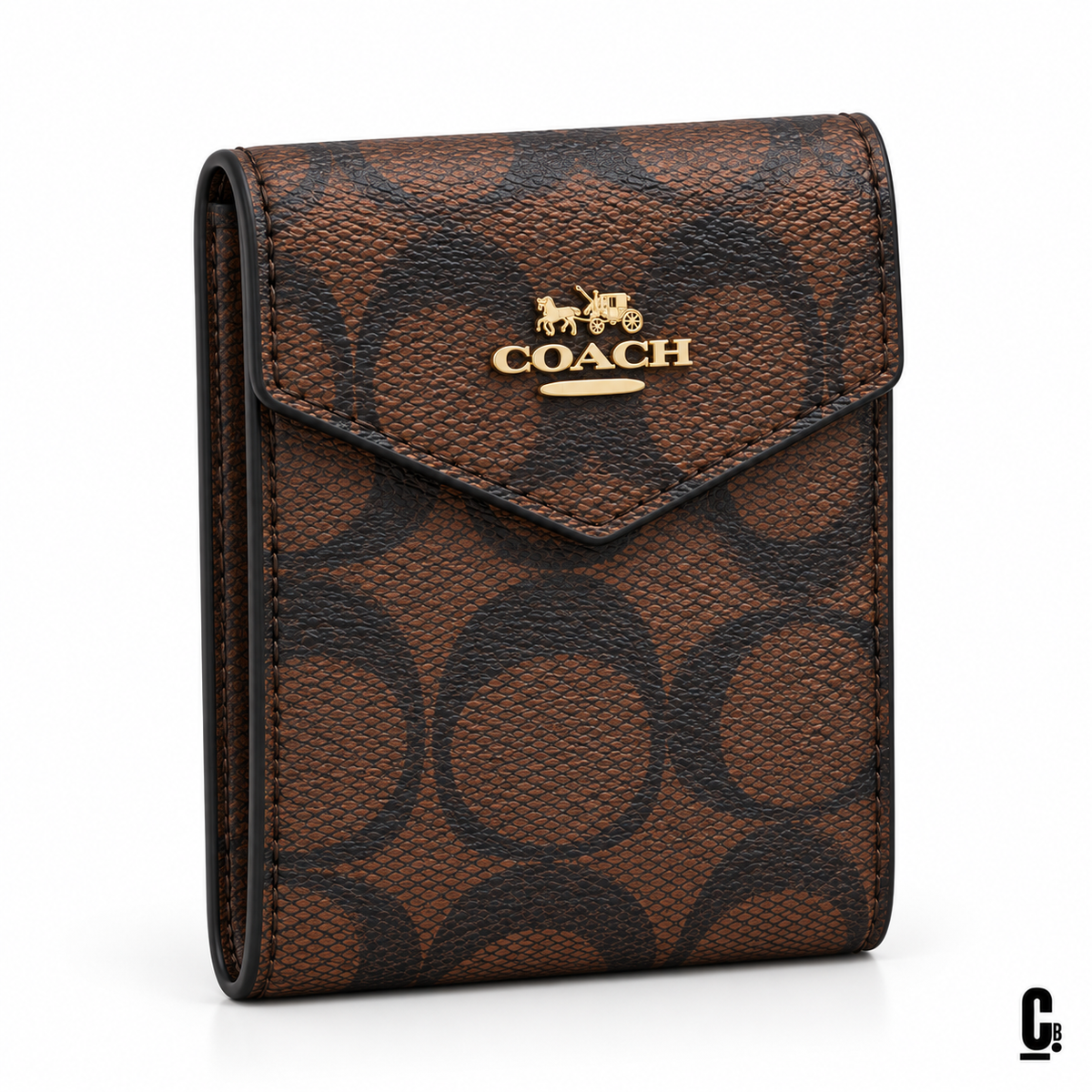Loop Signature Wallet – Brown – angled studio view