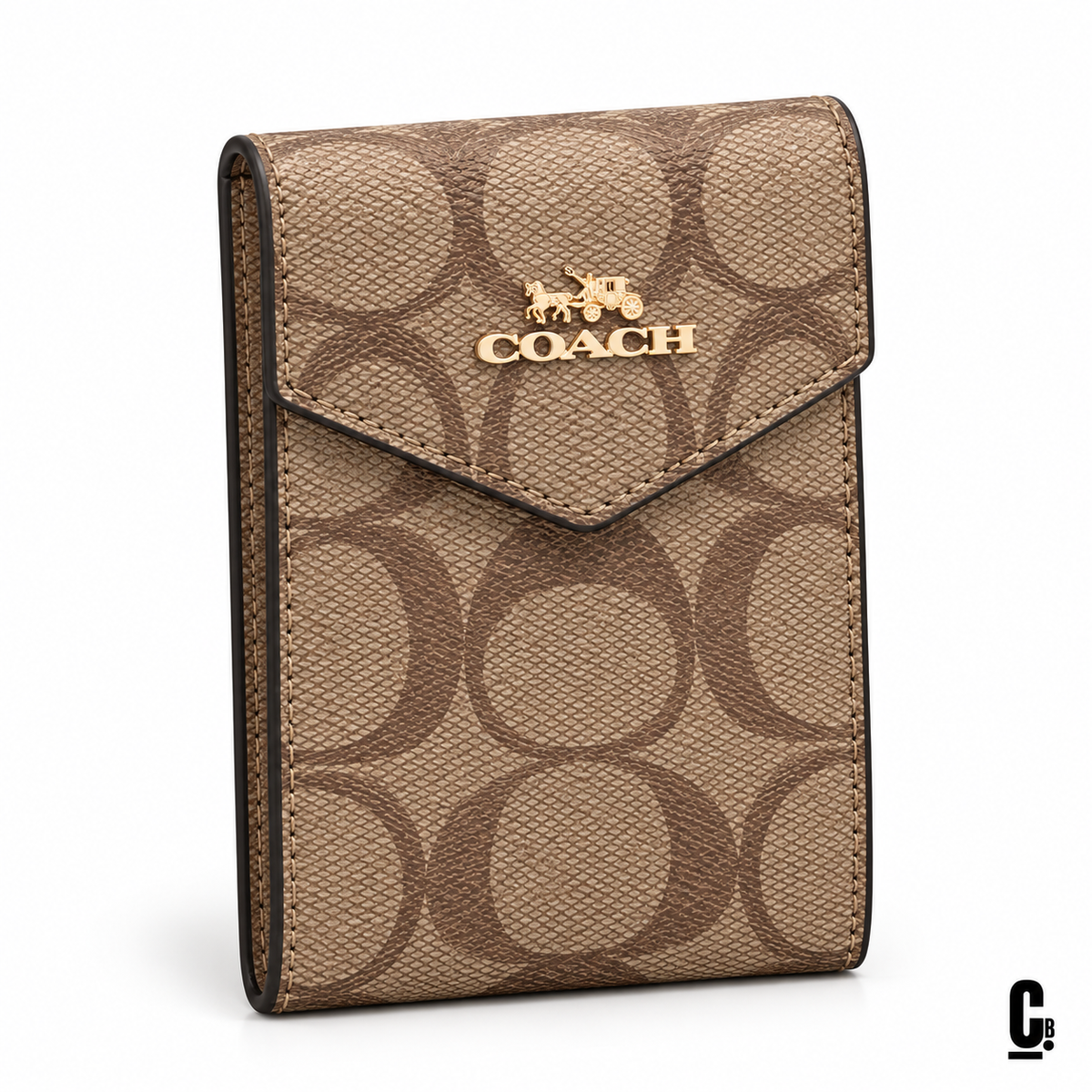 Loop Signature Wallet – Sand – angled studio view