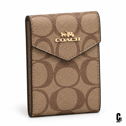 Loop Signature Wallet – Sand – angled studio view