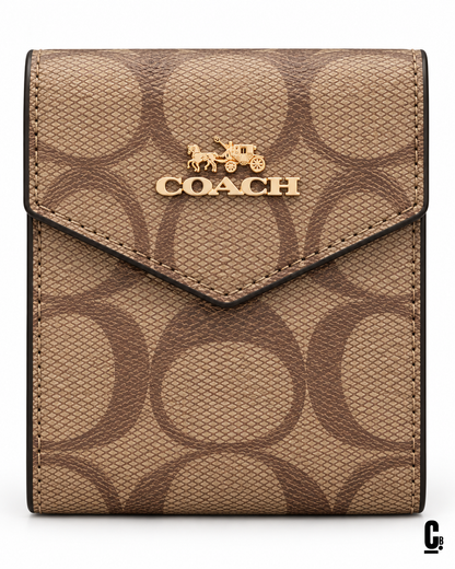 Loop Signature Wallet – Sand – flap and texture detail studio view