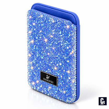 Aurora Crystal MagSafe Wallet — Blue | CB Studio | color=blue | view=angle