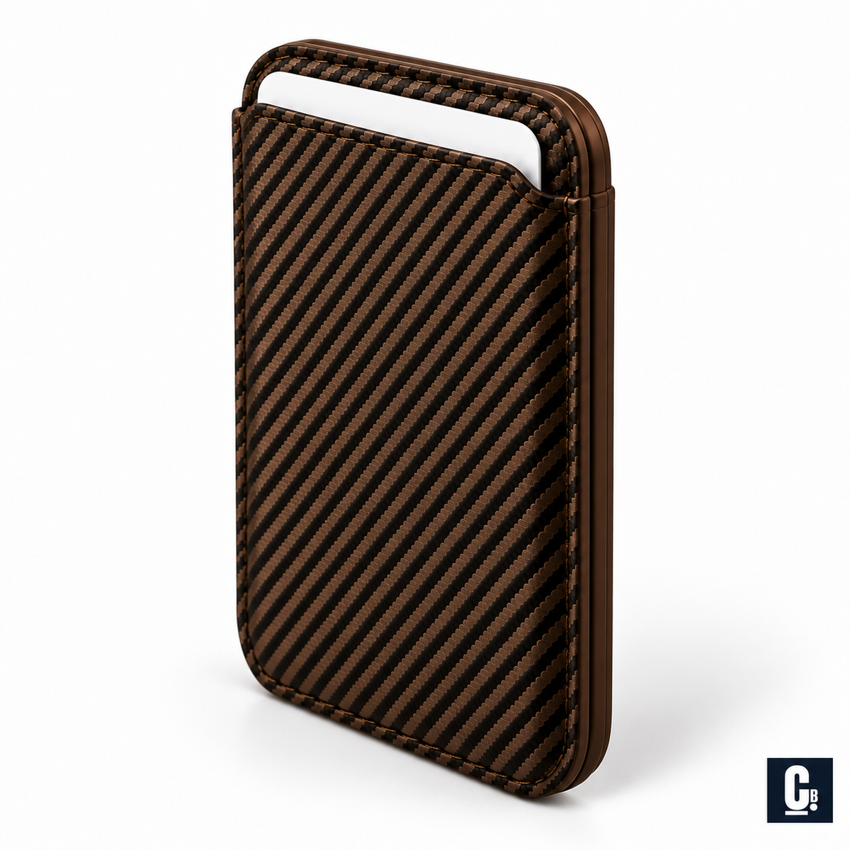 Carbon Weave MagSafe Wallet — Bronze | CB Studio | color=bronze | view=angle
