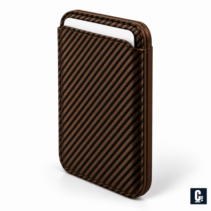 Carbon Weave MagSafe Wallet — Bronze | CB Studio | color=bronze | view=angle