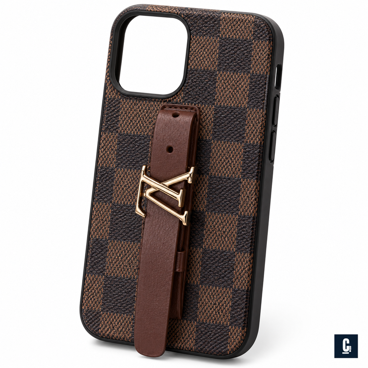 Checkmate Grip Strap Case — Brown | CB Studio | color=brown | view=detail