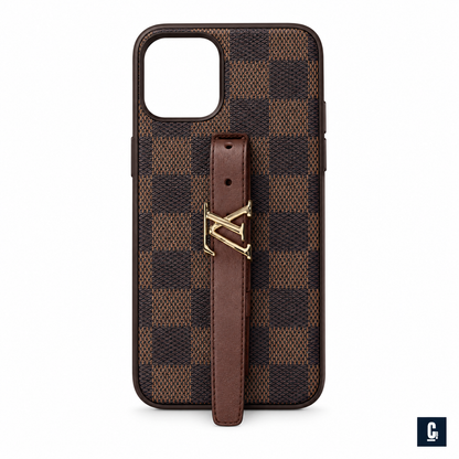 Checkmate Grip Strap Case — Brown | CB Studio | color=brown | view=front
