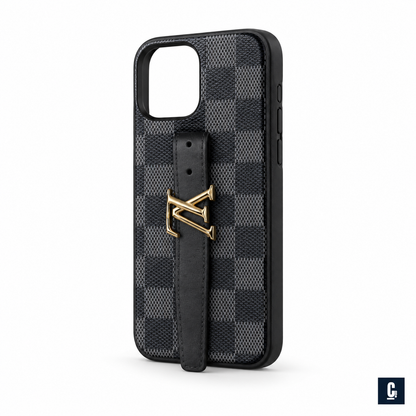 Checkmate Grip Strap Case — Graphite | CB Studio | color=graphite | view=angle