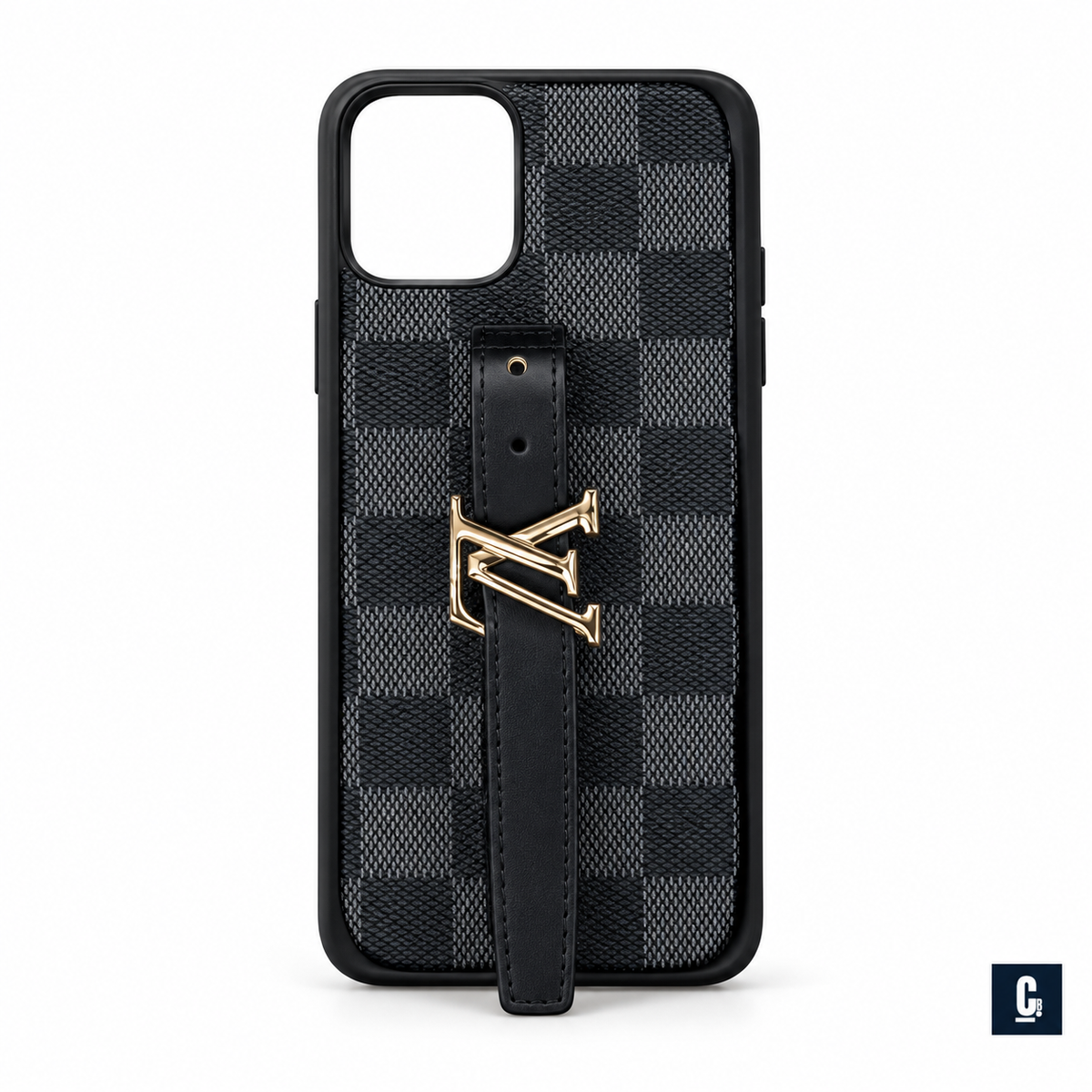Checkmate Grip Strap Case — Graphite | CB Studio | color=graphite | view=front