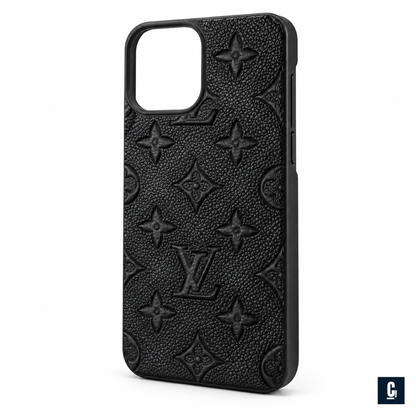Embossed Monogram Case — Black | CB Studio | color=black | view=angle
