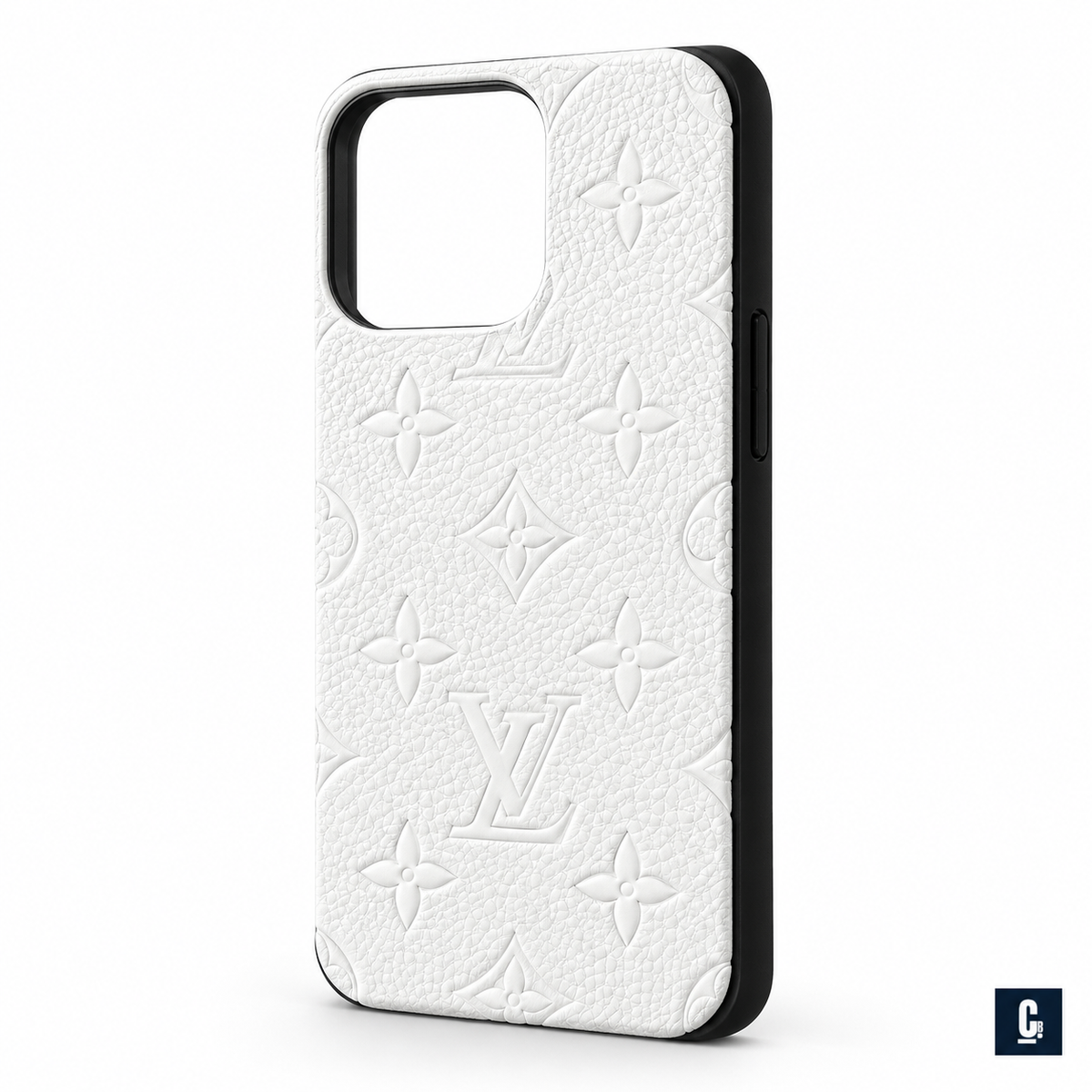Embossed Monogram Case — White | CB Studio | color=white | view=angle