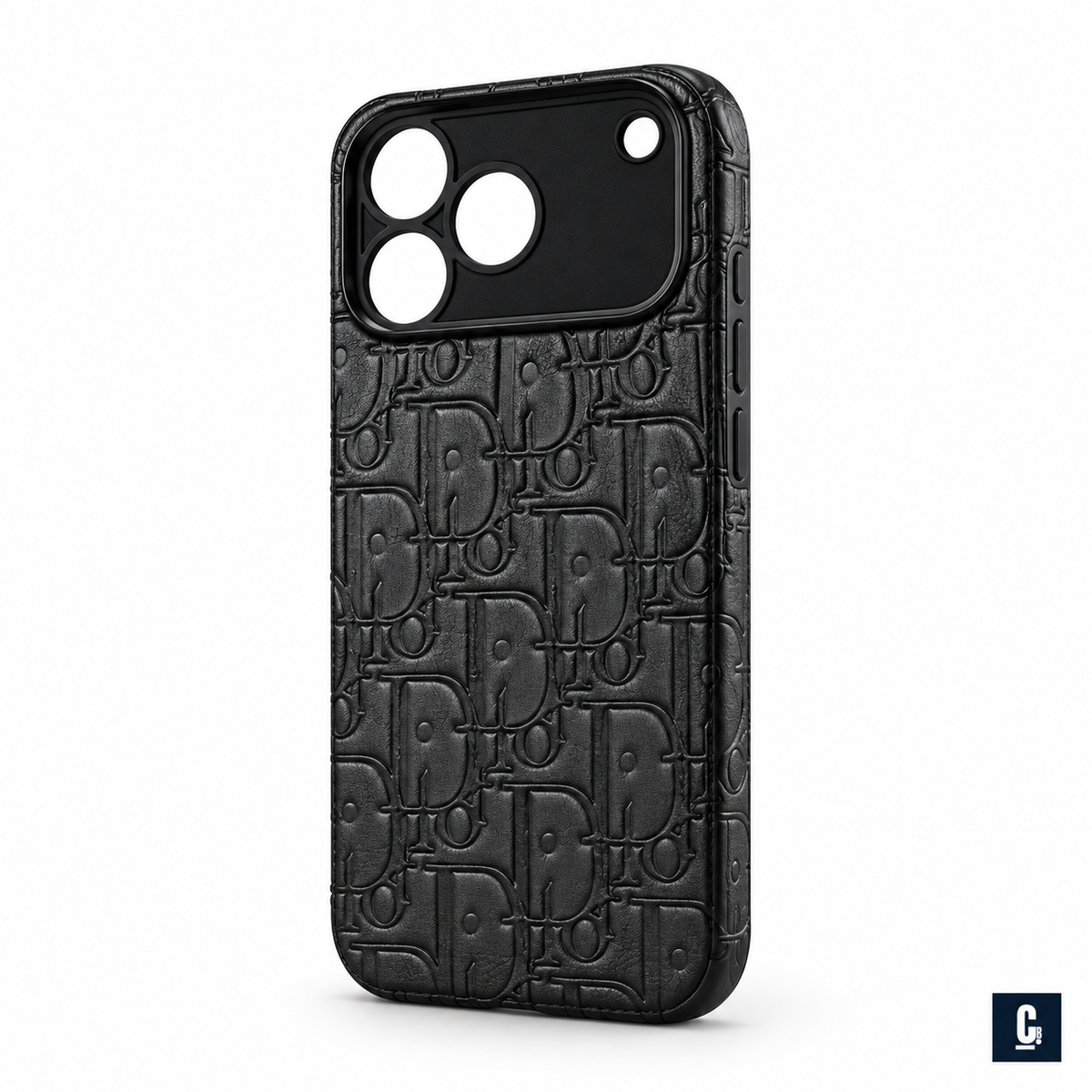 Embossed Oblique Case — Black | CB Studio | color=black | view=angle