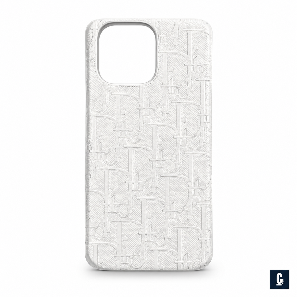 Embossed Oblique Case — White | CB Studio | color=white | view=front